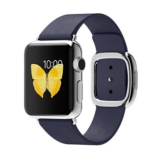 Apple Watch 38mm Stainless Steel Case Midnight Blue Modern Buckle (MJ352)