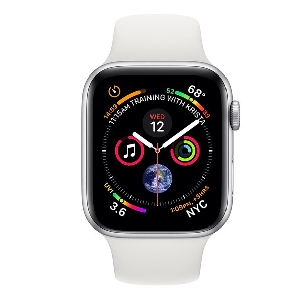Apple Watch Series 5 LTE 40mm Silver Aluminum w. White b.- Silver Aluminum (MWV62)