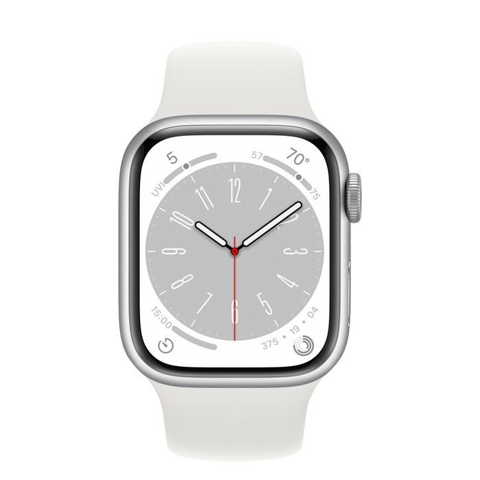 Apple Watch Series 8 GPS 41mm Silver Aluminum Case with White Sport Band (MP6L3/MP6K3)