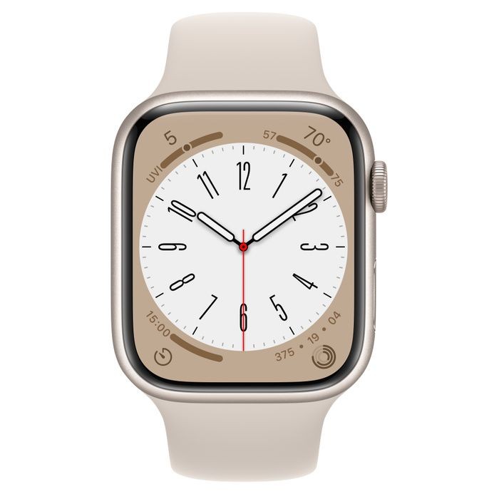 Apple Watch Series 8 GPS 41mm Starlight Aluminum Case with Starlight Sport Band (MNP03)