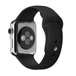 Apple Watch 38mm Stainless Steel Case Black Sport Band (MJ2Y2)