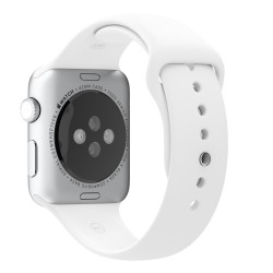 Apple Watch 42mm Stainless Steel Case White Sport Band (MJ3V2)