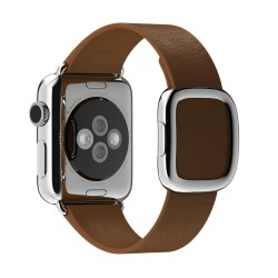 Apple Watch 38mm Stainless Steel Case Brown Modern Buckle (MJ3A2)