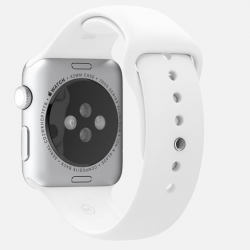 Apple Watch 38mm Silver Alluminum Case White Sport Band (MJ2T2)