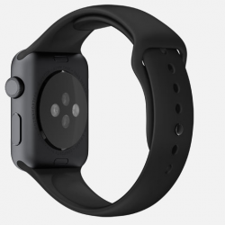 Apple Watch 42mm Space Gray Alluminum Case Black Sport Band (MJ3T2)