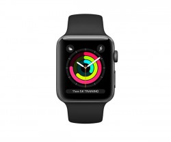 Apple Watch Series 3 (GPS) 38mm Space Gray Aluminium Case w. Black Sport B. Model A1858 (MTF02)