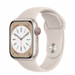 Apple Watch Series 8 GPS 41mm Starlight Aluminum Case with Starlight Sport Band (MNP03)